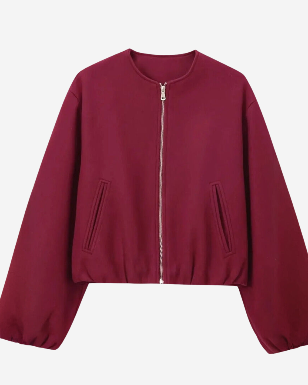 Althea | Women's Bomber Jacket Cropped Plush Balloon Sleeve