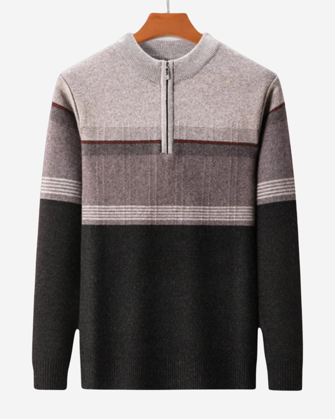 Kristan | Men's Striped Polo Zip Jumper
