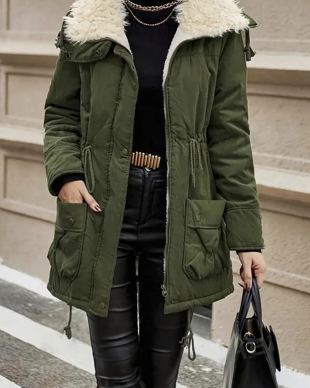 Suzette | Women's Parka Jacket Mid-Length Relaxed Fit with Faux Fur Hood