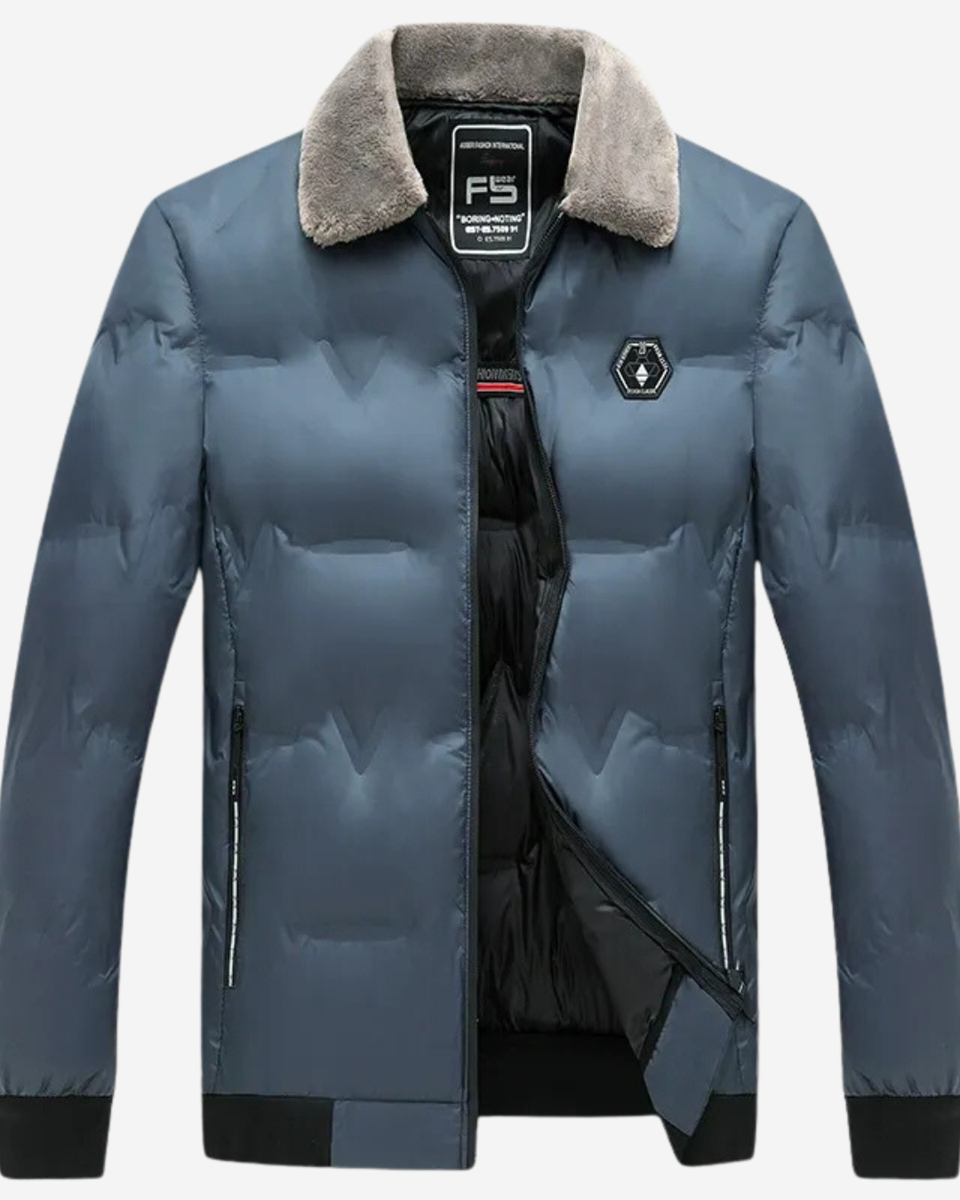 Thadeus | Men's Bomber Jacket Padded with Faux Fur Collar