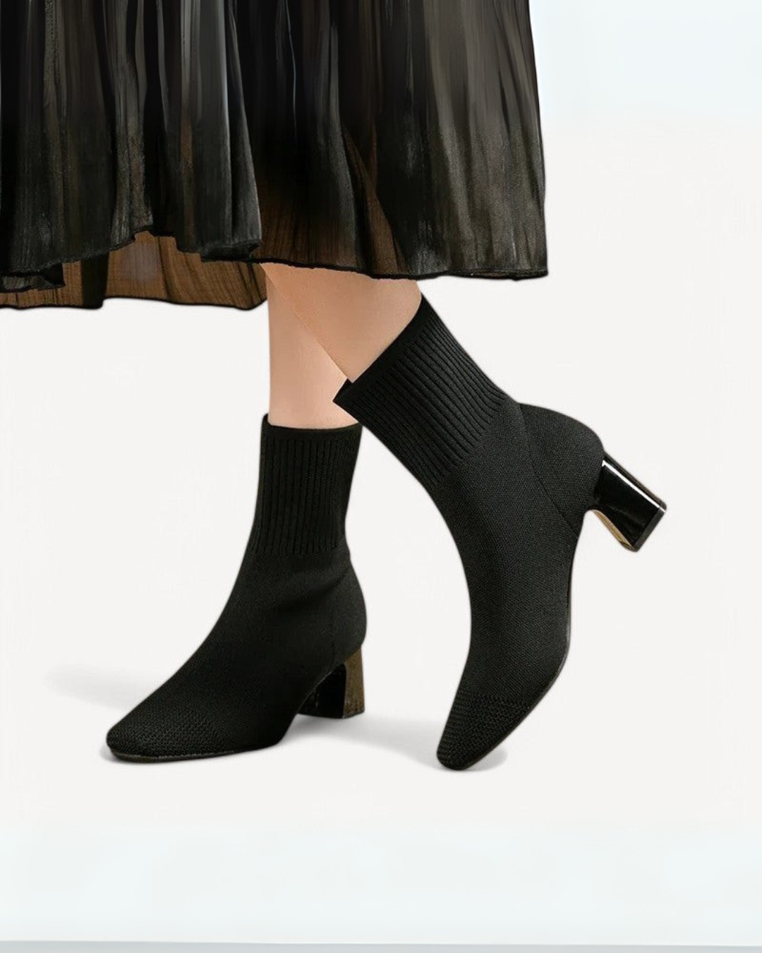Ingrid | Women's Knit Square-Toe Winter Boots Stretch Sock Fit