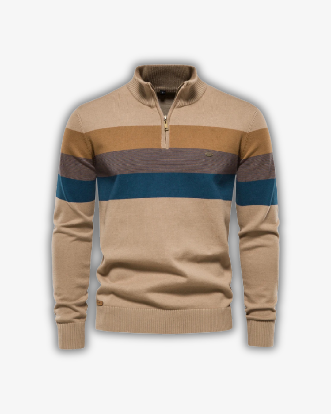 Ruben | Men's Patchwork Knit Mock Neck Pullover