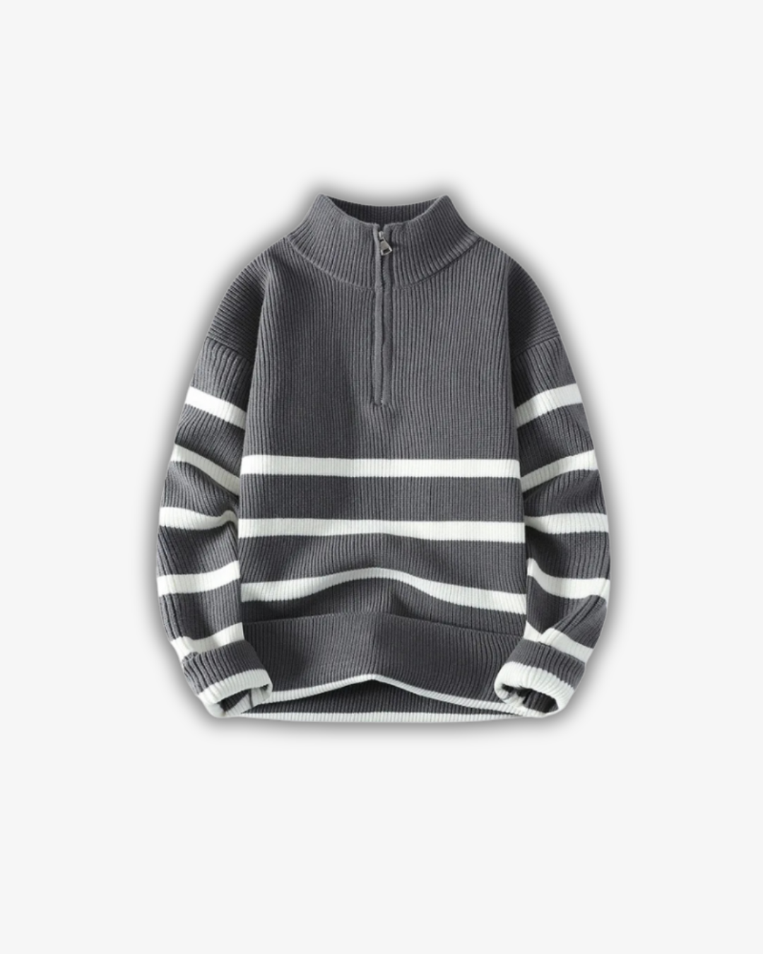 Bryan | Men's Striped Polo Zip Jumper