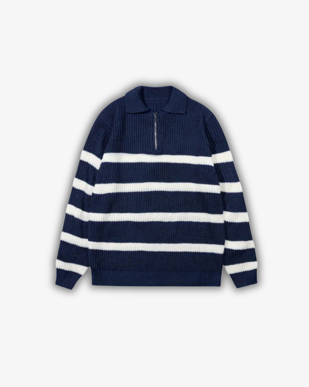 Bryan | Men's Striped Polo Zip Jumper