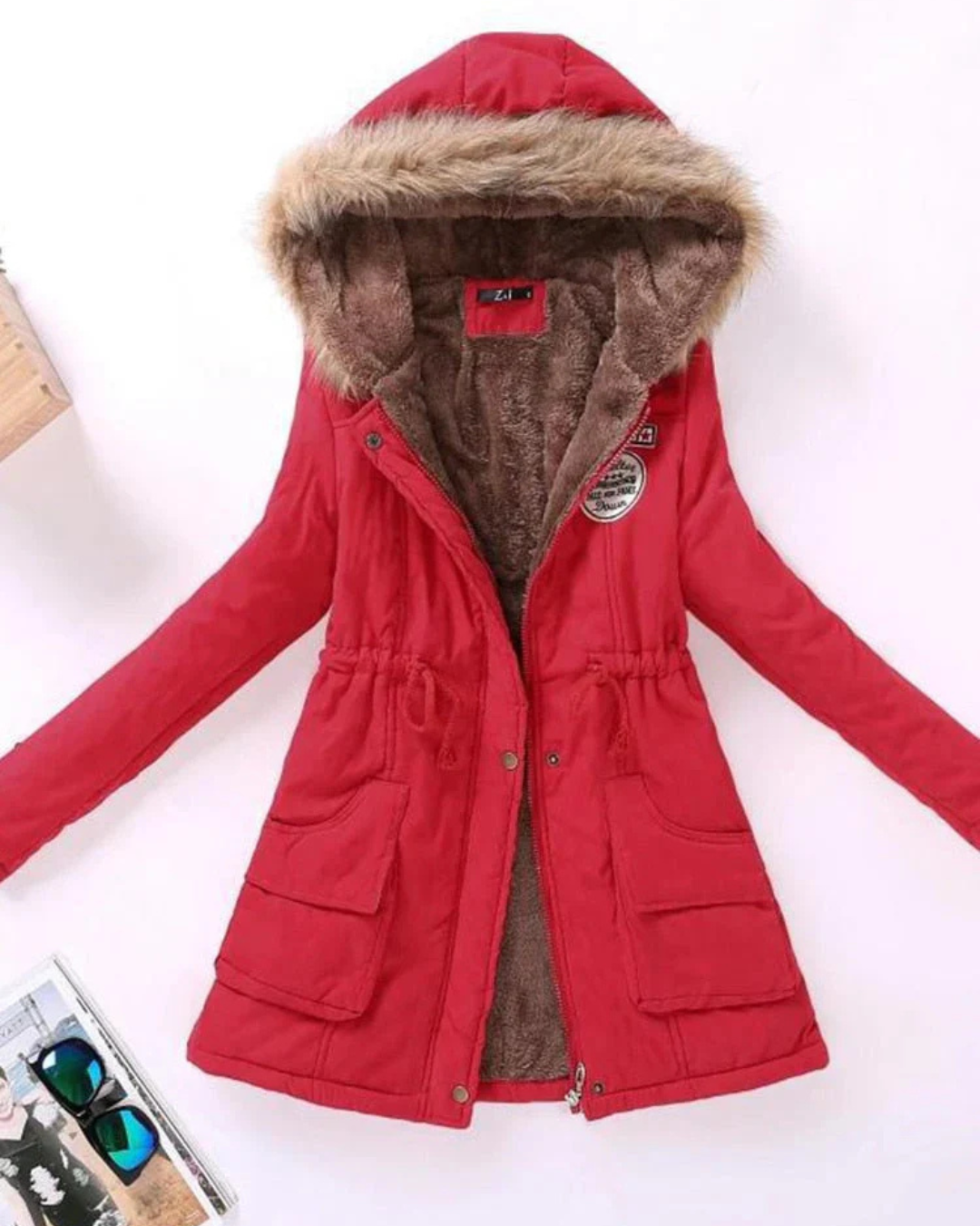 Elizabeth | Women's Parka Jacket Fleece Lined with Faux Fur Hood