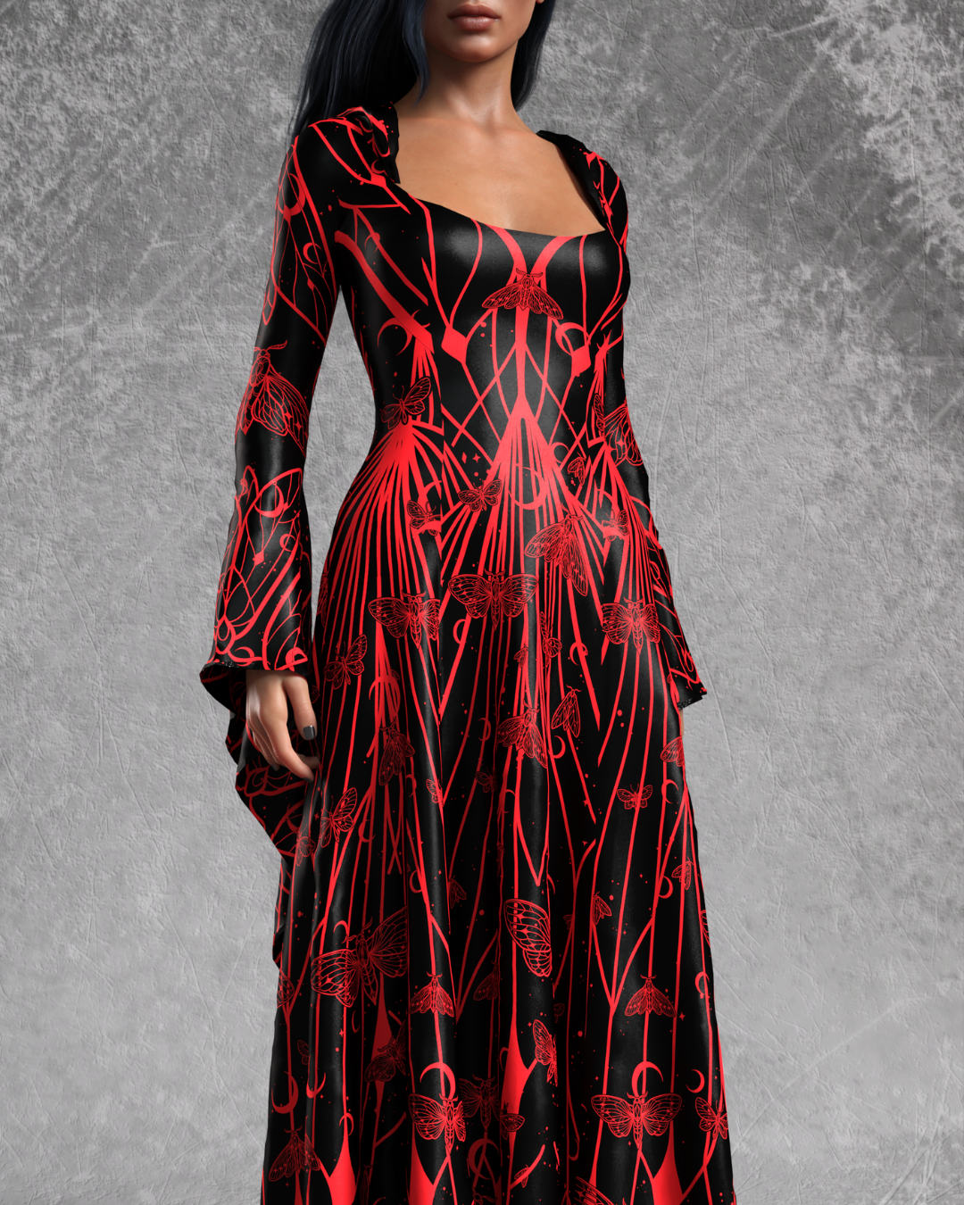 Valentina | Women's Blood Moon Witcher Halloween Long Dress