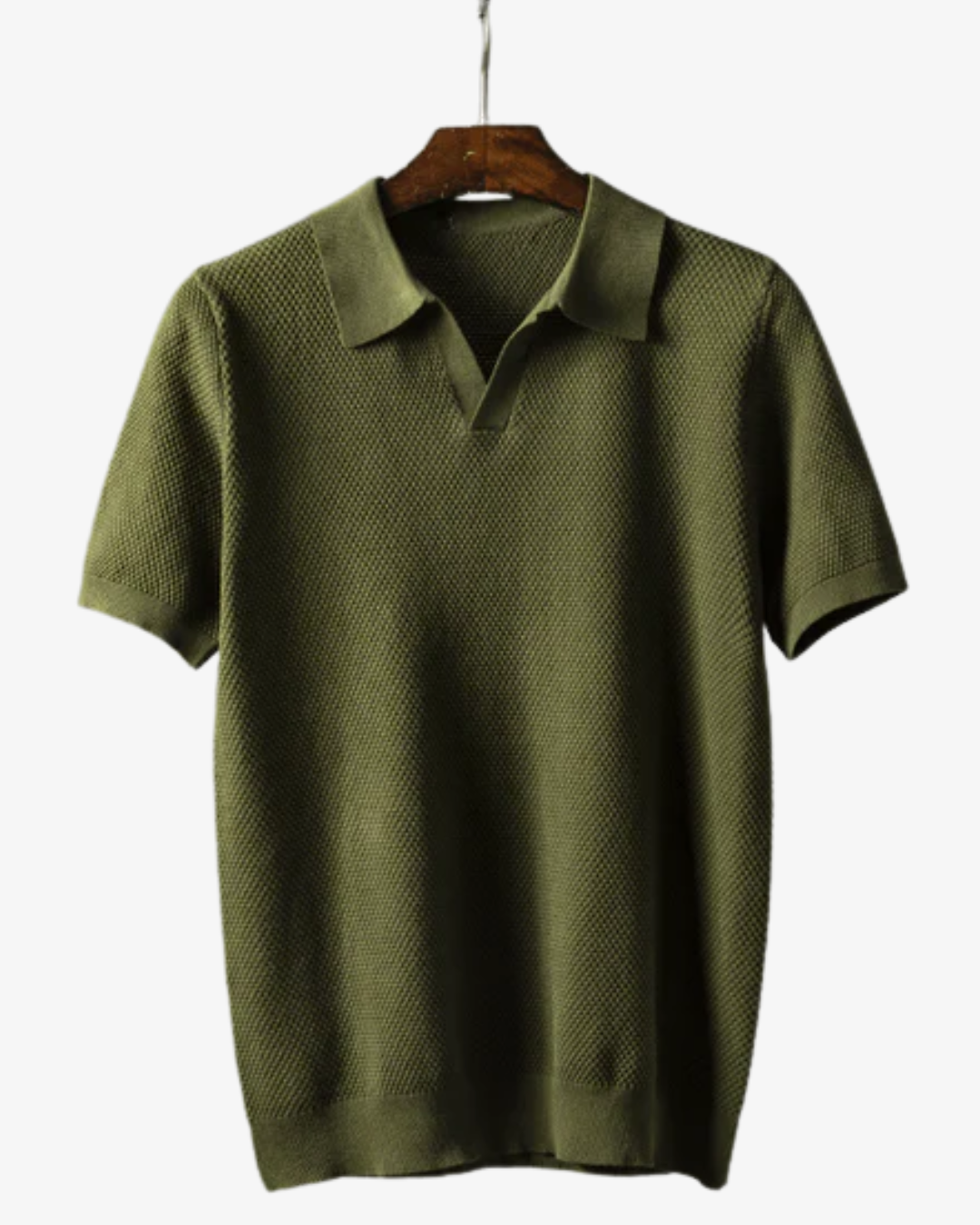 Wallace | Men's Ribbed Knit Polo Shirt Short Sleeve