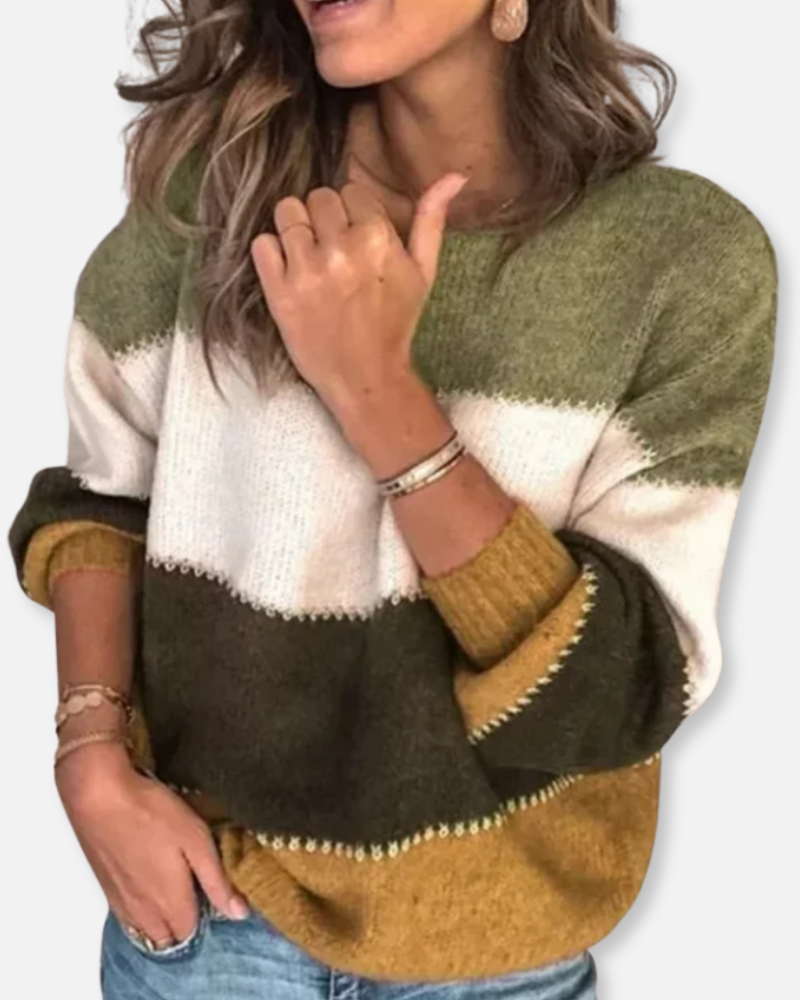Aurora Color Block Sweater – Effortless Warmth & Contemporary Style