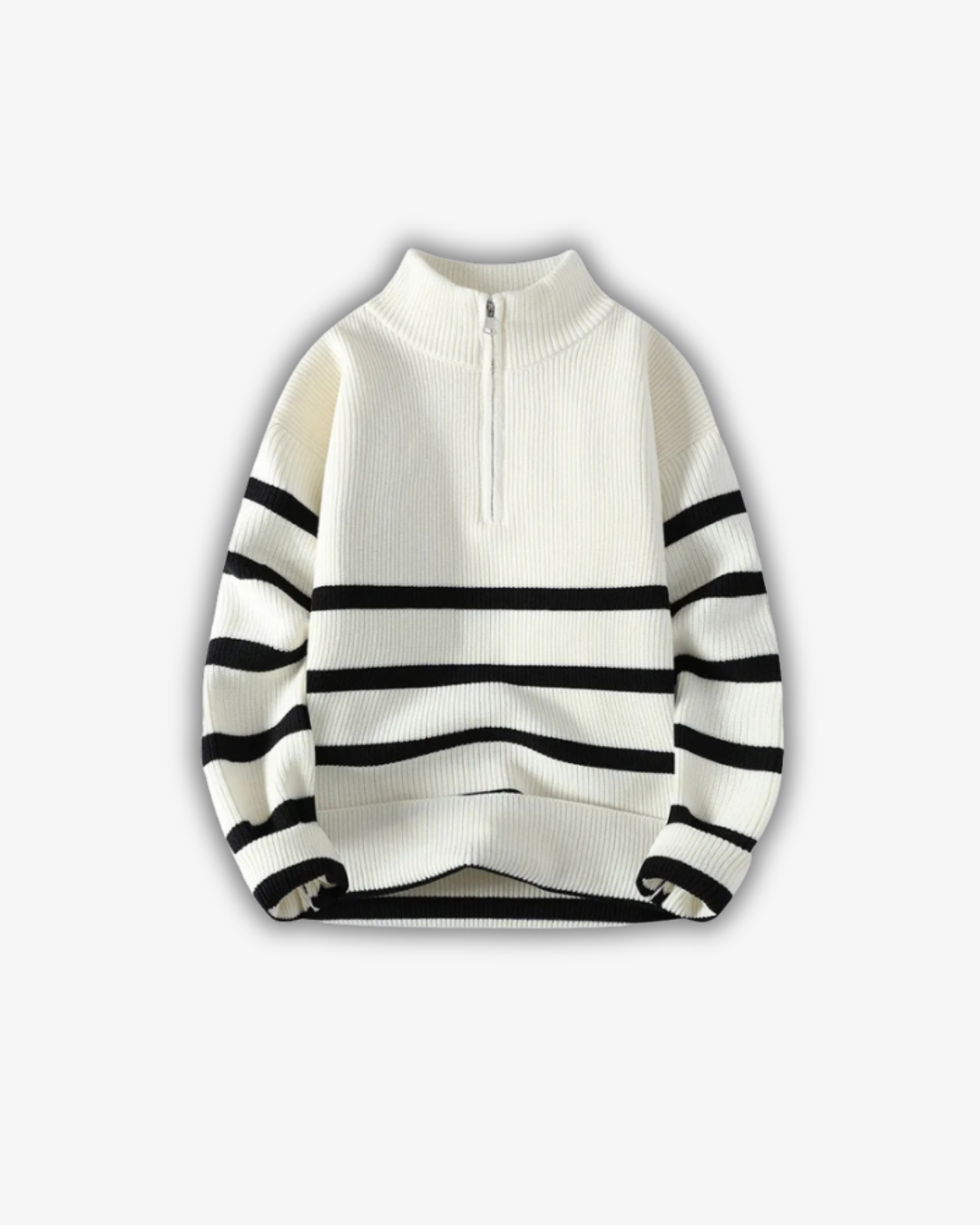 Bryan | Men's Striped Polo Zip Jumper