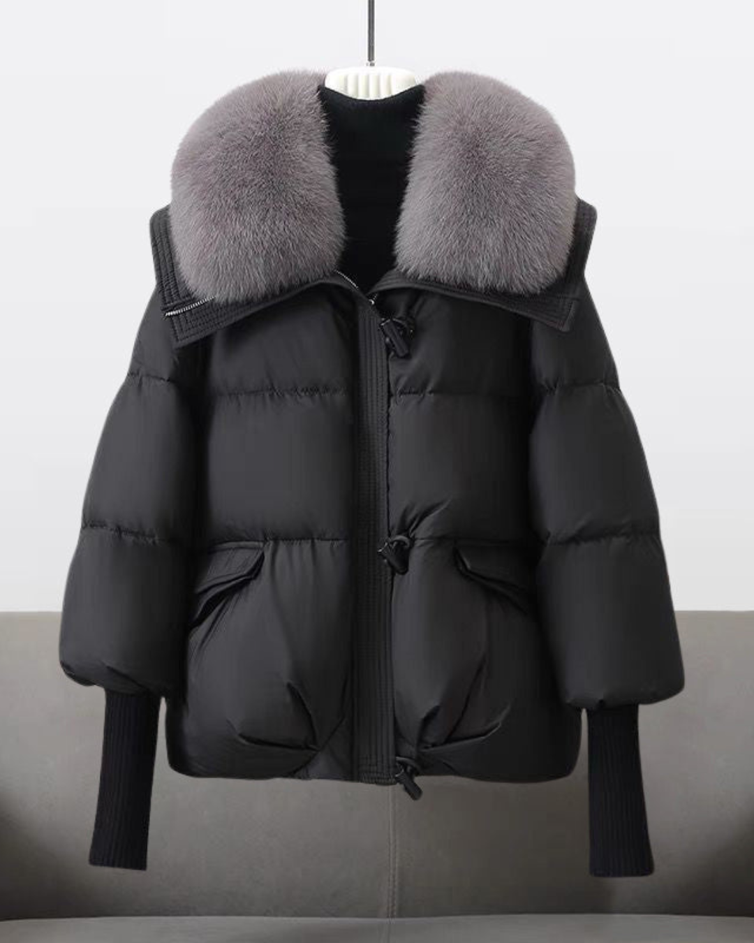 Natalie | Women's Oversized Quilted Puffer Jacket with Faux Fur Collar