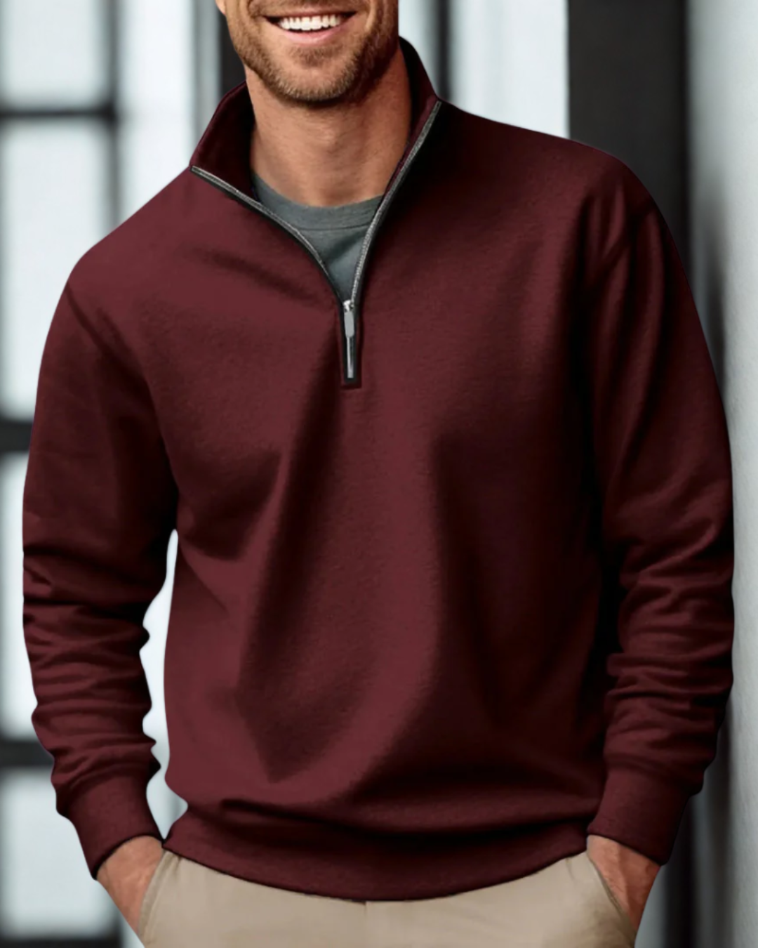 Mico | Men's Pullover Sweatshirt Half Zip Knit