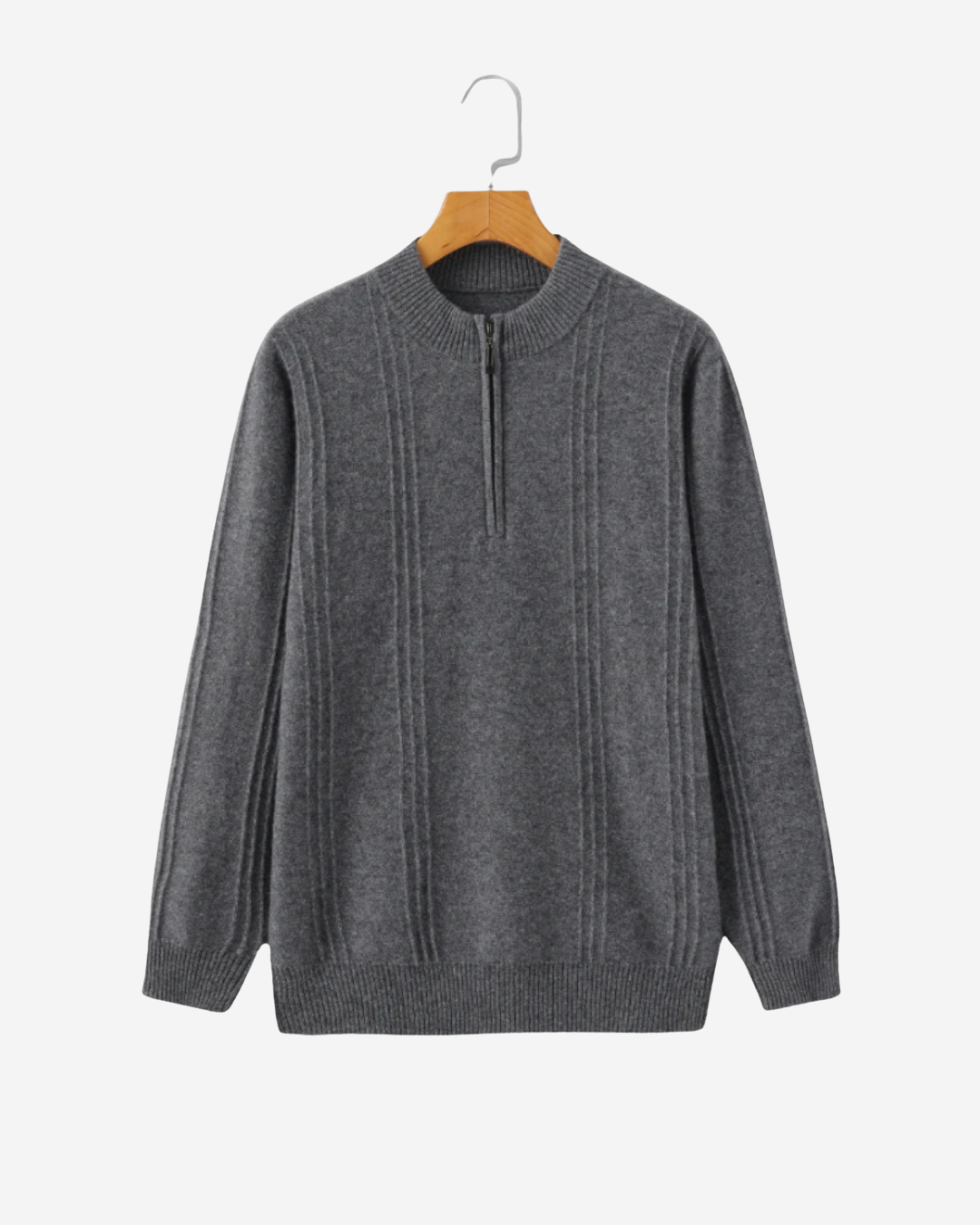 Violetto | Men's Luxe Wool Half-Zip Sweater