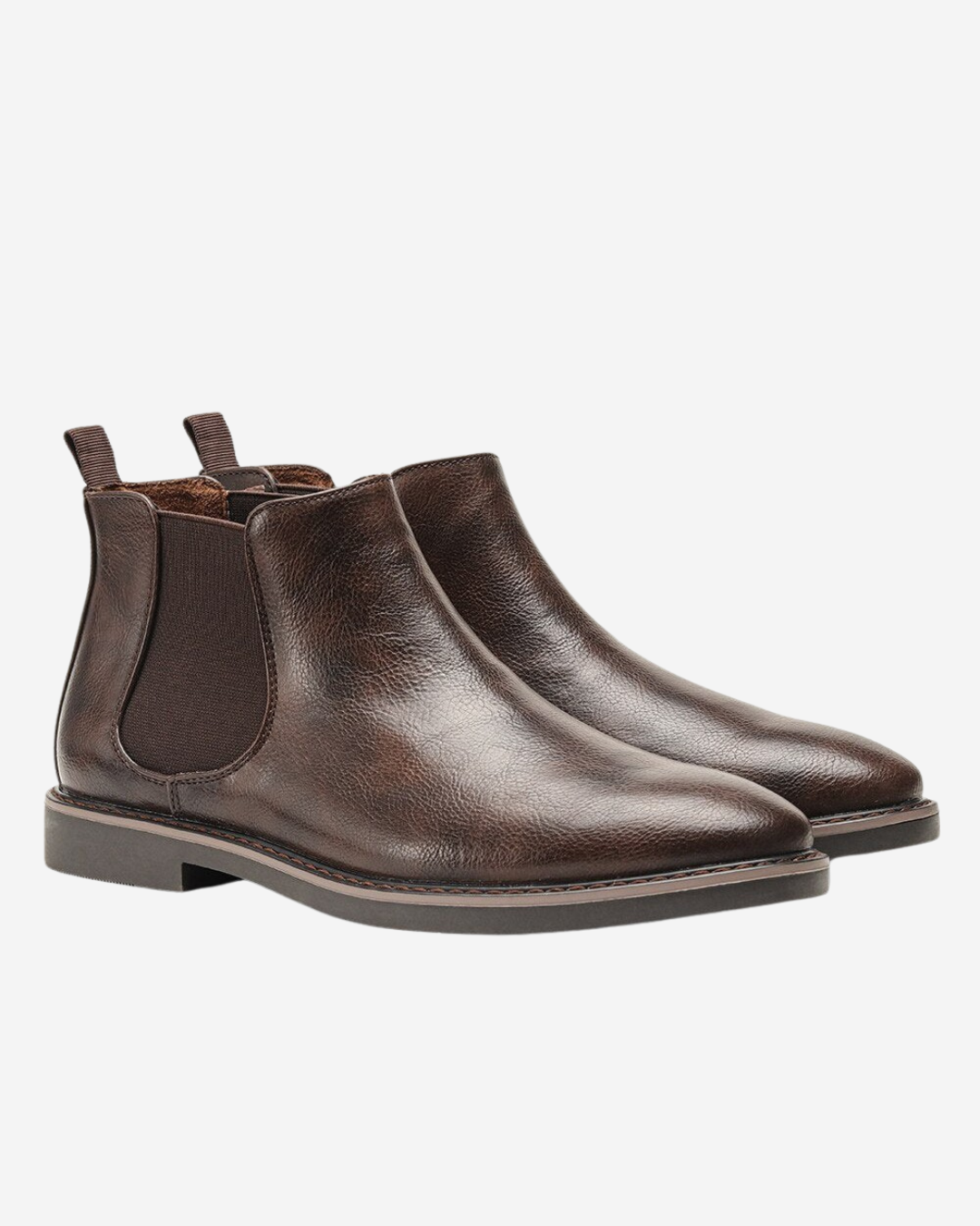 Louie | Men's Leather Chelsea Winter Boots Slip-On Elastic Panels