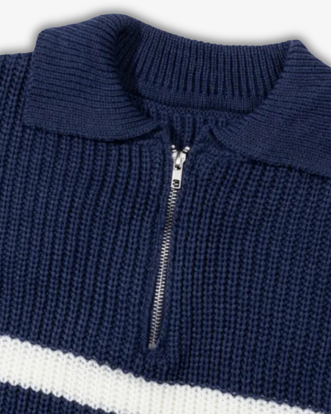 Bryan | Men's Striped Polo Zip Jumper