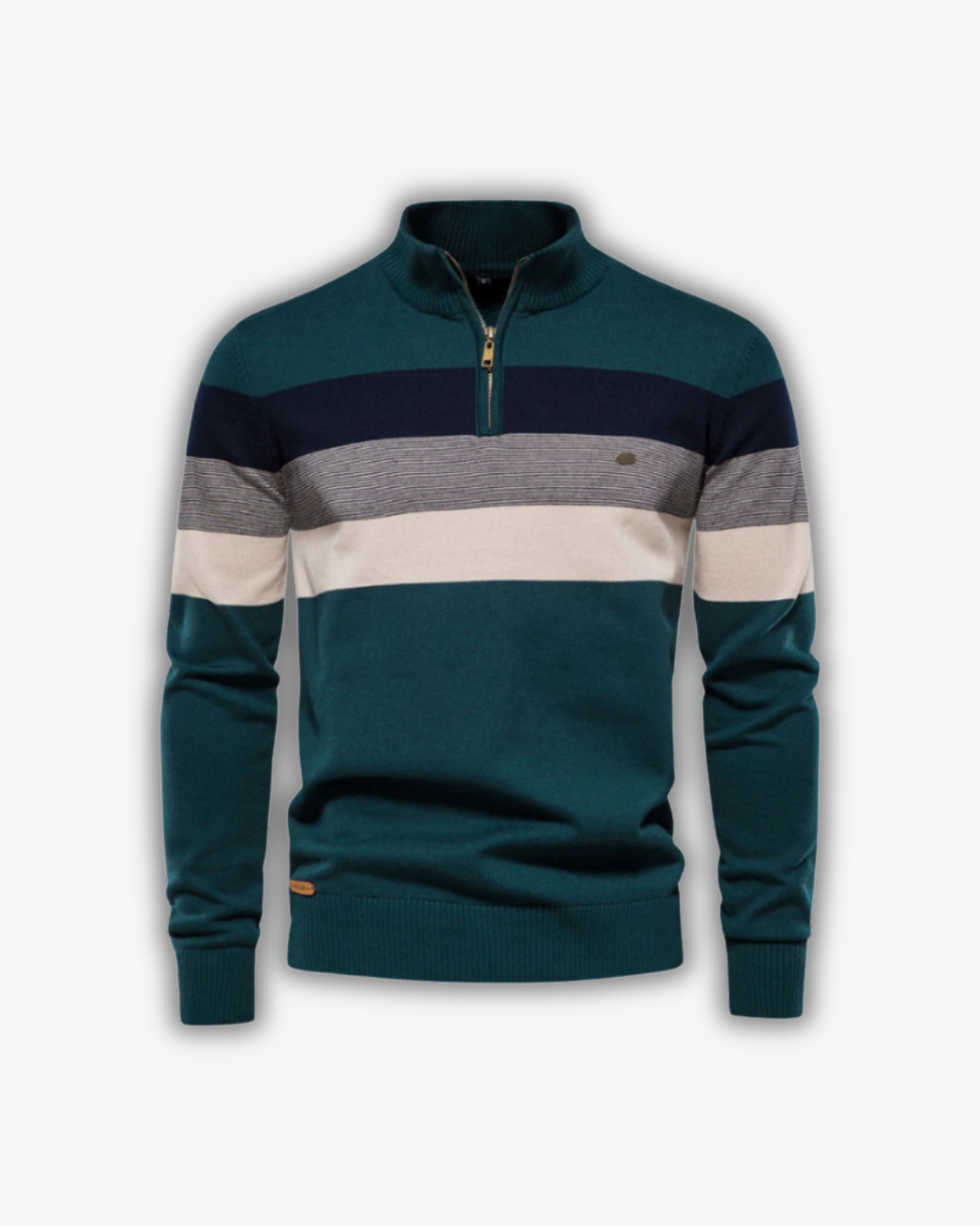 Ruben | Men's Patchwork Knit Mock Neck Pullover