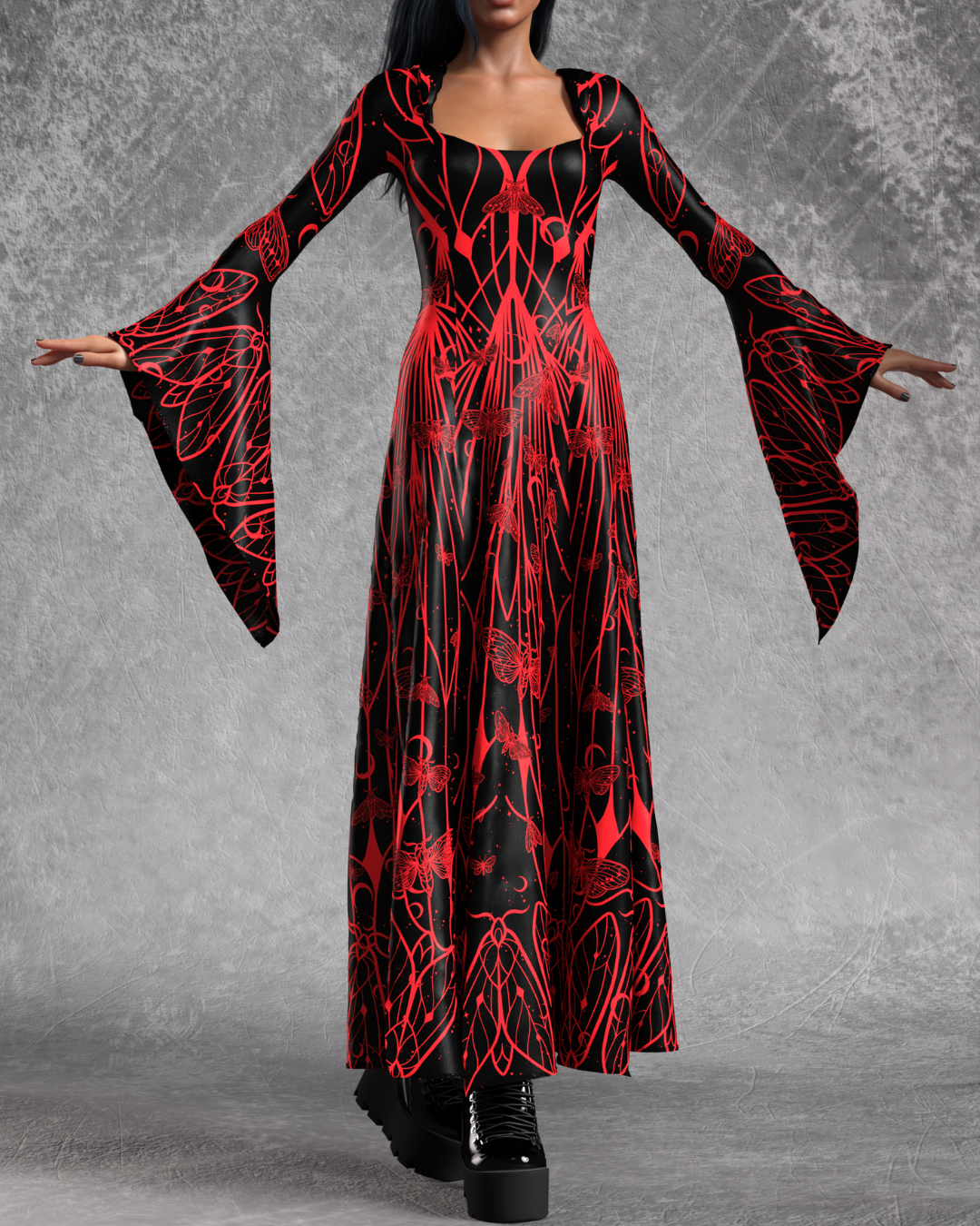 Valentina | Women's Blood Moon Witcher Halloween Long Dress