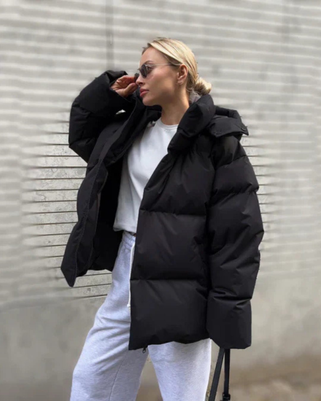 Jocelle | Women's Puffer Jacket Oversized Quilted Hooded Design