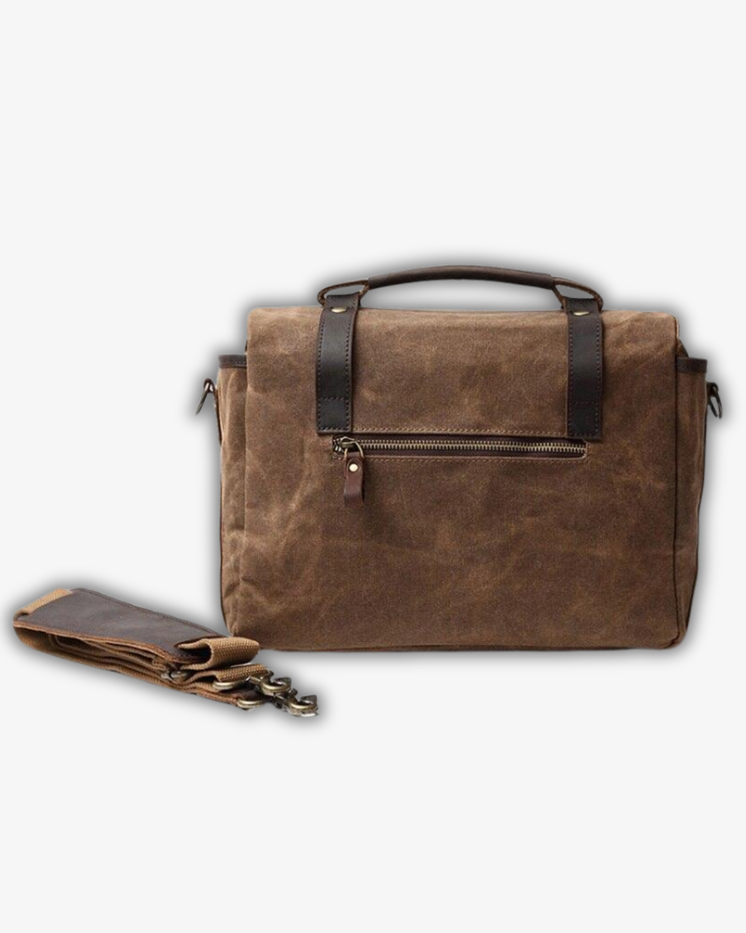 Vintage Laptop & Camera Messenger Bag – Waterproof Leather & Canvas, DSLR Ready