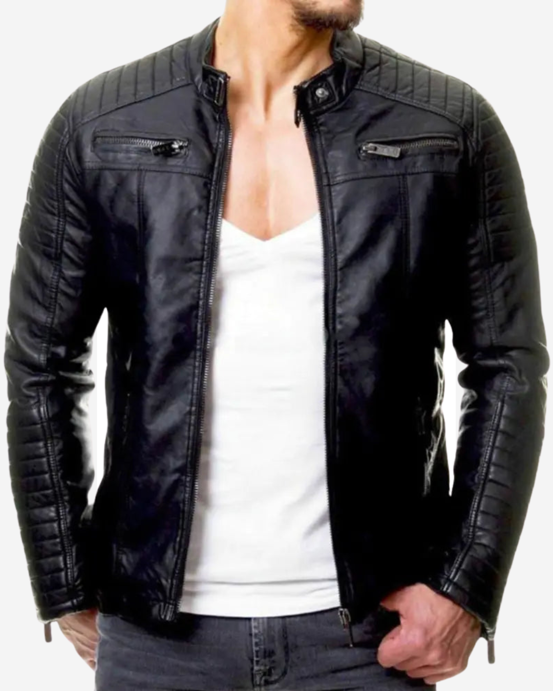 Lambert | Men's Leather Jacket Slim Fit Faux Leather