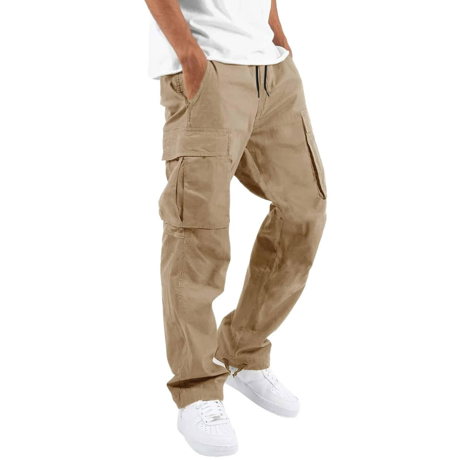 Men’s Cargo Trousers – Wide Fit –  Full Length – Multi Pocket Casual Wear
