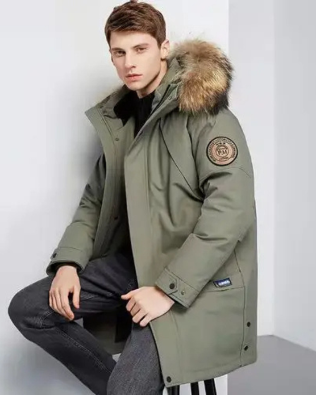 Andrew | Men's Parka Jacket Relaxed Fit Faux Fur Hood