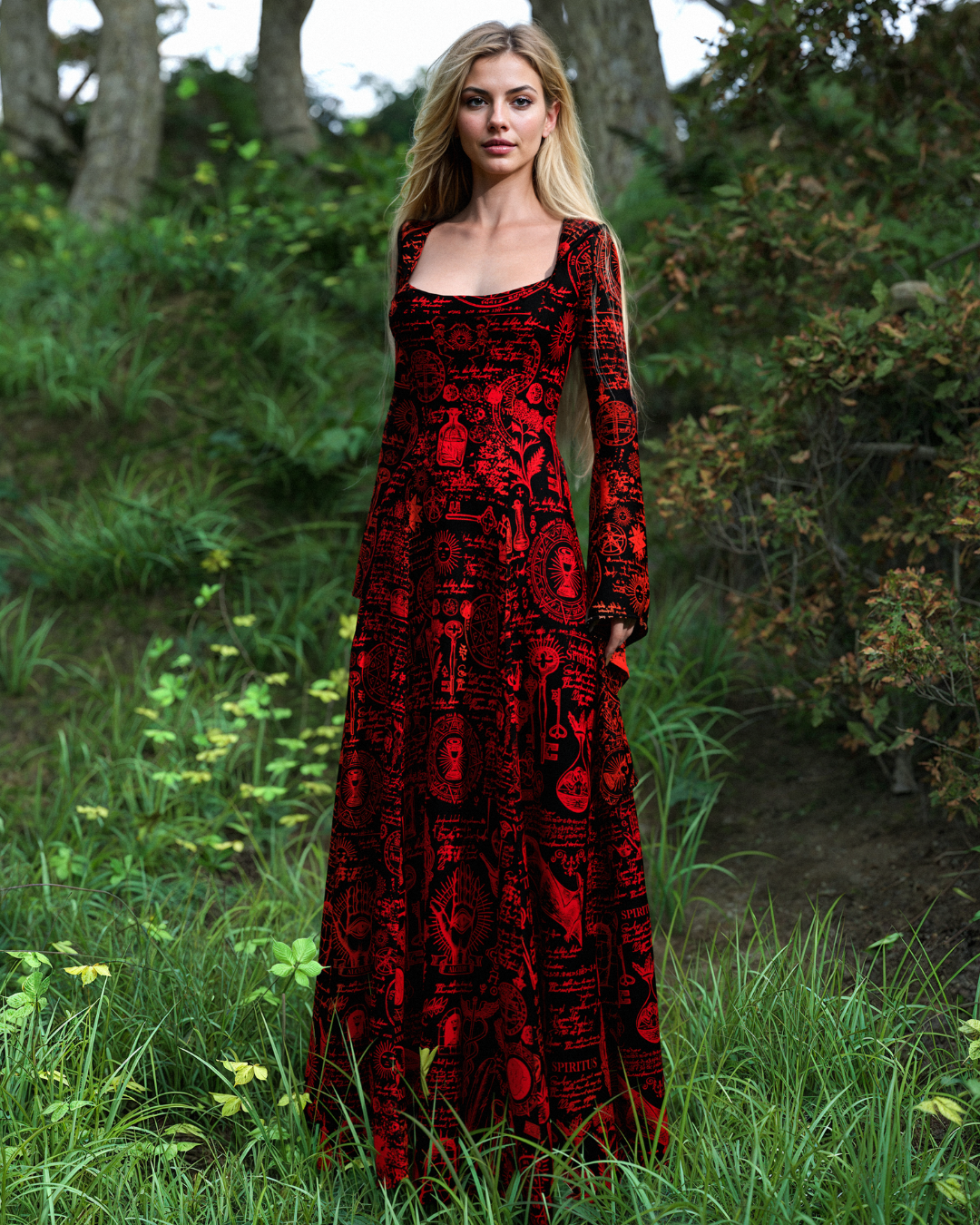 Nirvana | Women's Vampiric Ocult Witcher Halloween Long Dress