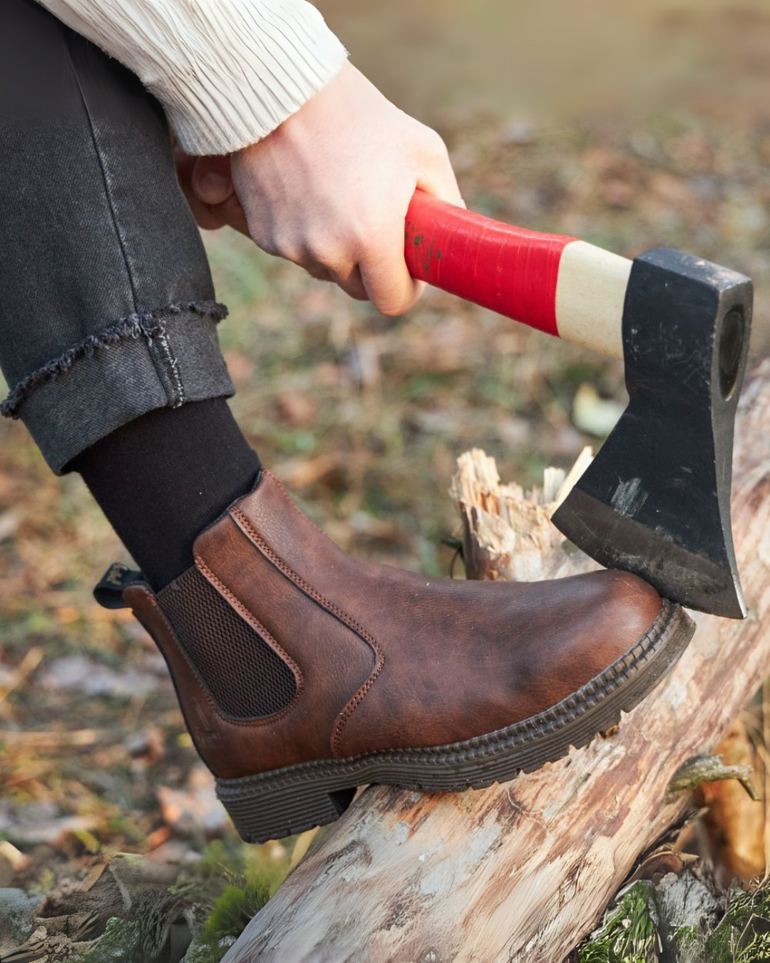 Kairo | Men's Leather Chelsea Winter Boots Slip-On Safety Design