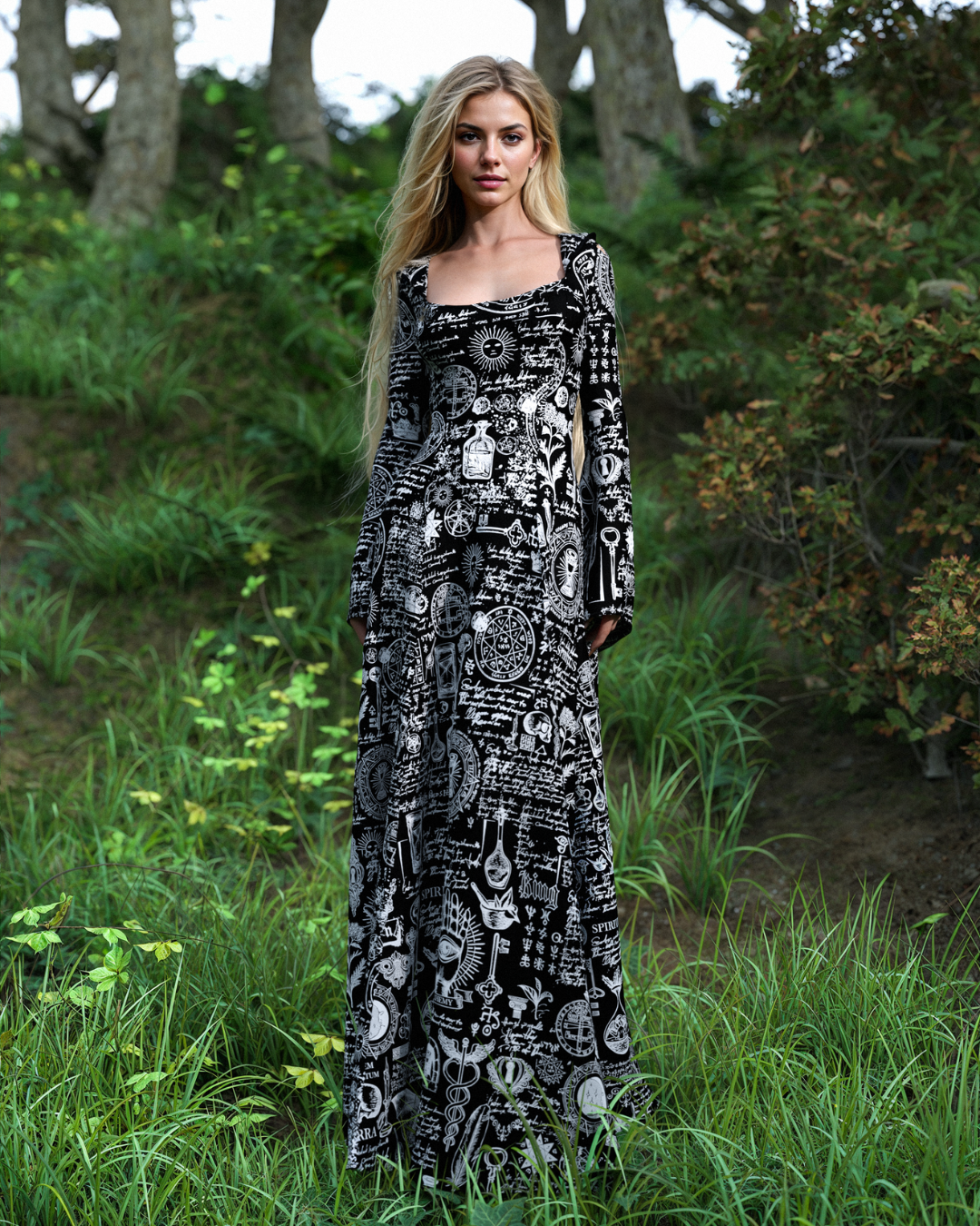 Evangeline | Women's Ocult Witcher Halloween Long Dress