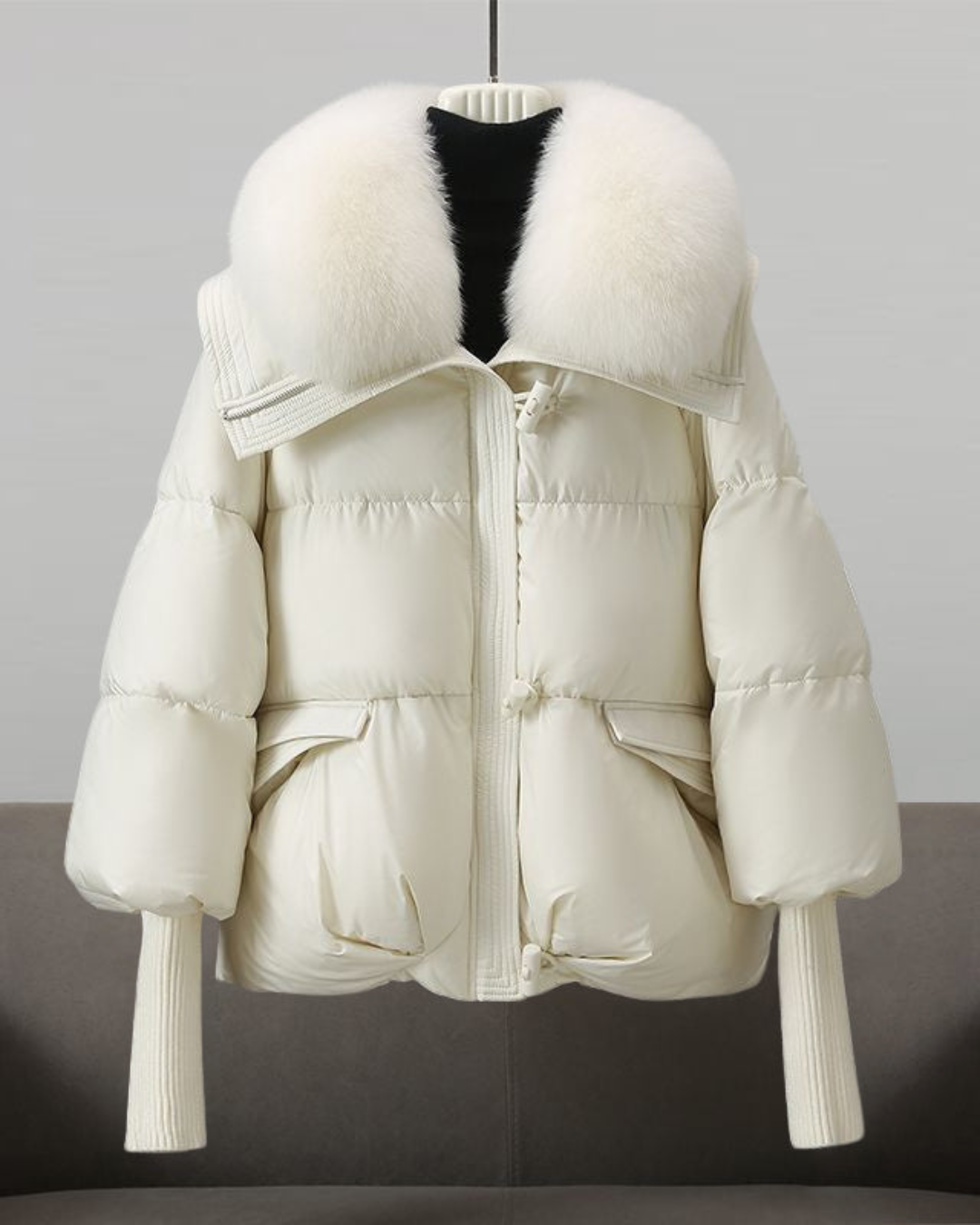 Natalie | Women's Oversized Quilted Puffer Jacket with Faux Fur Collar