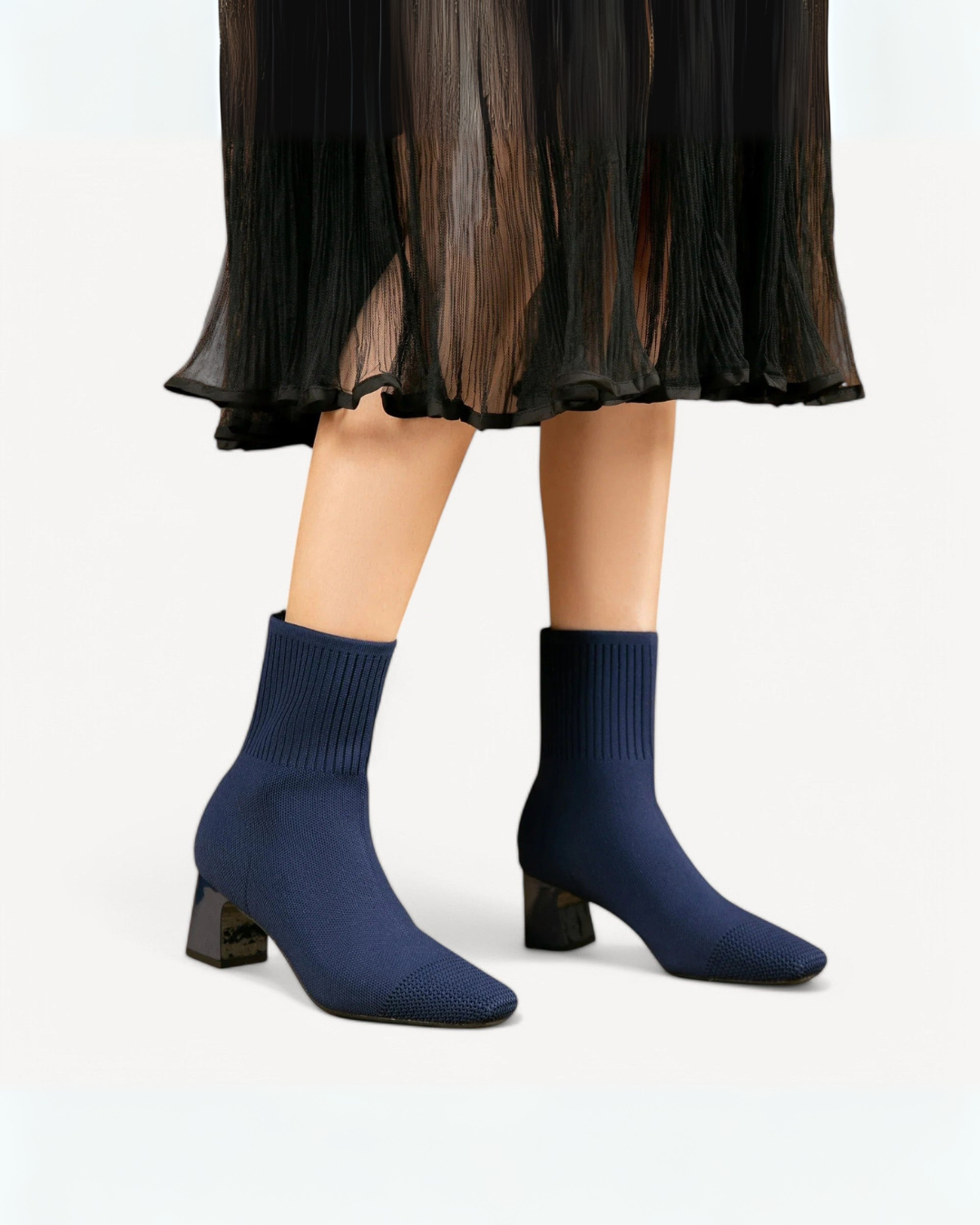 Ingrid | Women's Knit Square-Toe Winter Boots Stretch Sock Fit