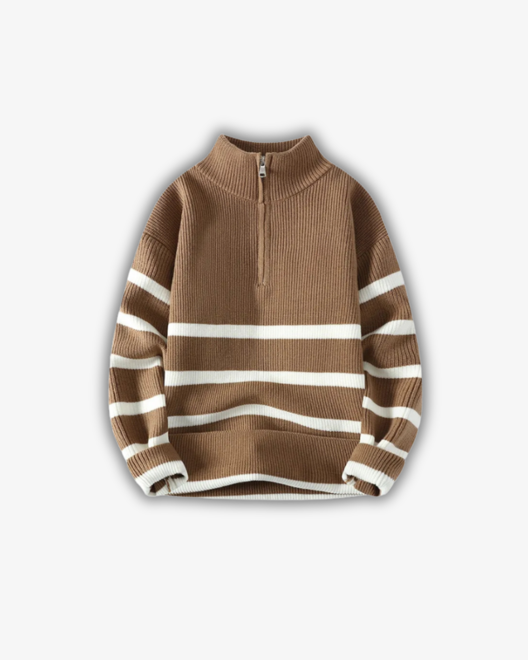Bryan | Men's Striped Polo Zip Jumper