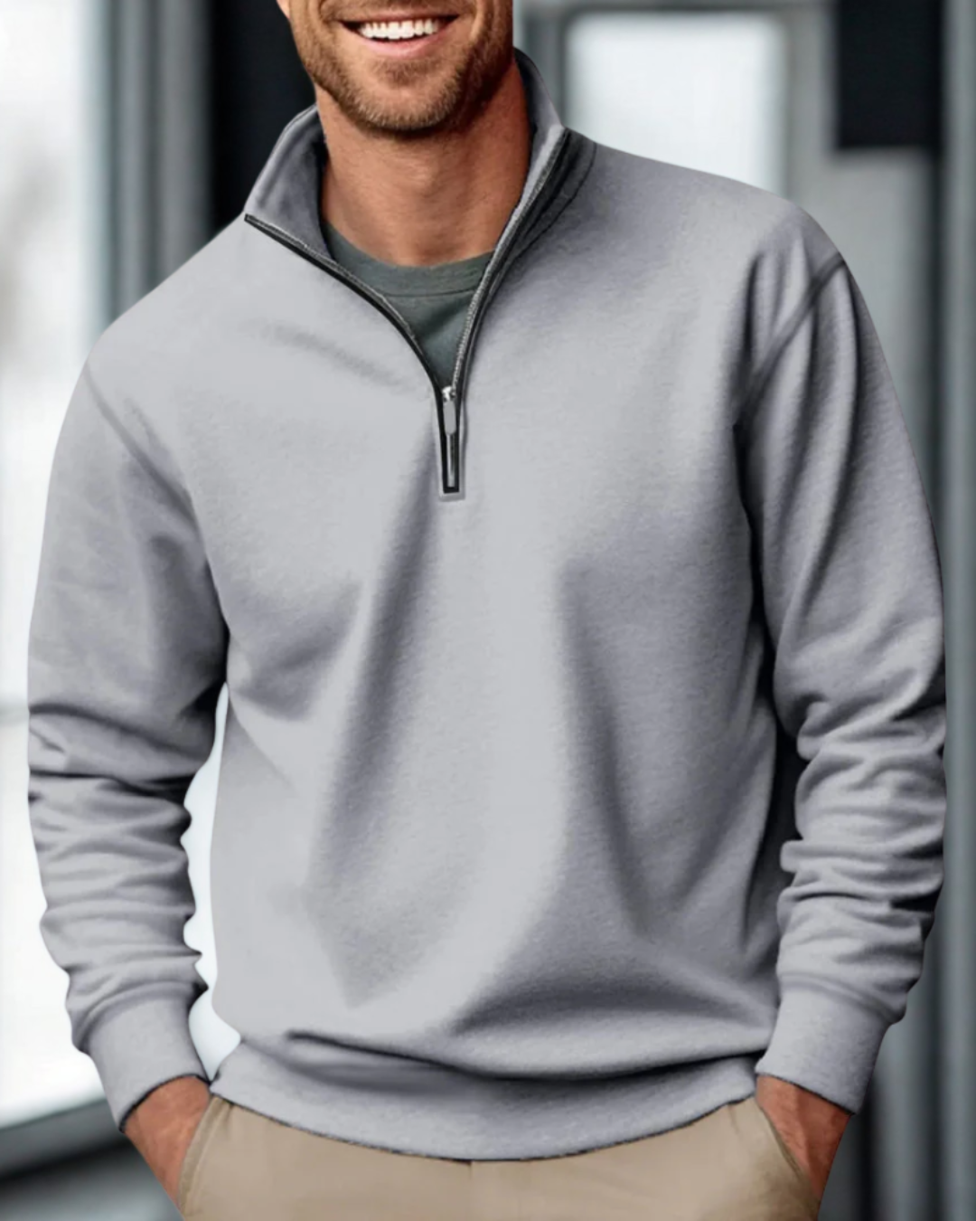Mico | Men's Pullover Sweatshirt Half Zip Knit