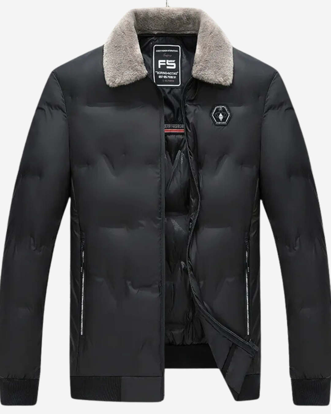 Thadeus | Men's Bomber Jacket Padded with Faux Fur Collar