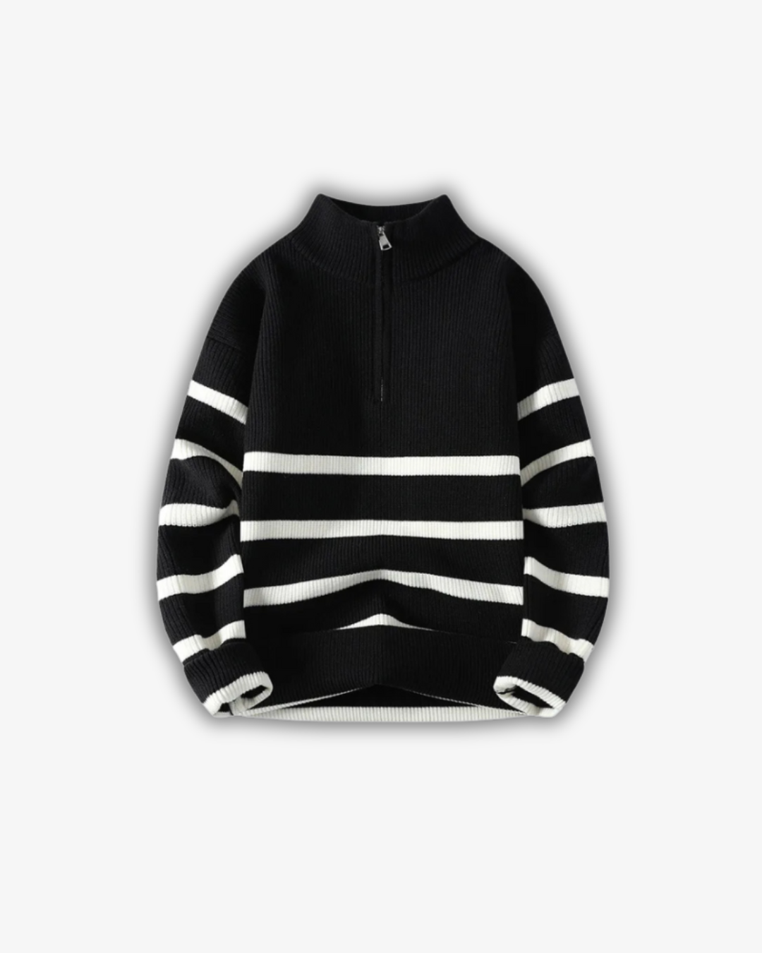 Bryan | Men's Striped Polo Zip Jumper