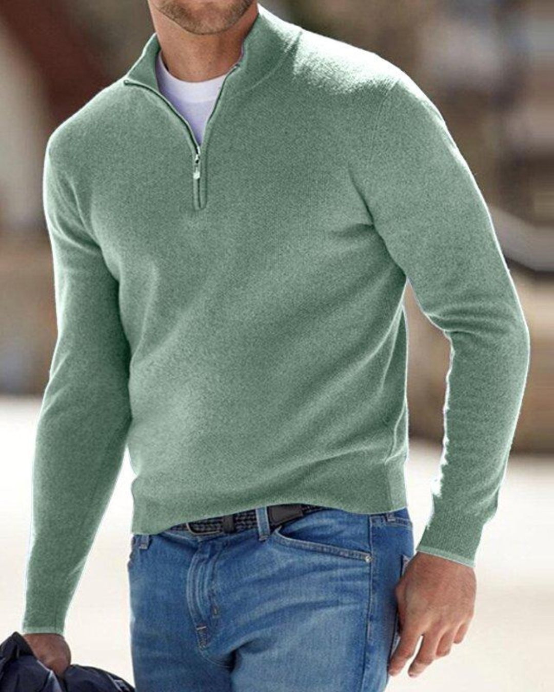 Arvin | Men's Half-Zip Wool Knit Sweater