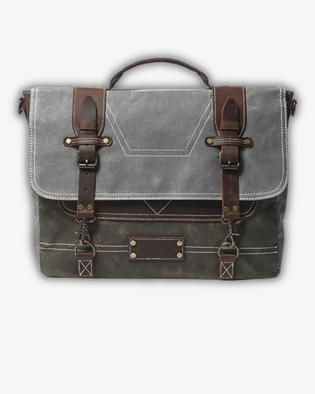 Vintage Canvas Laptop Messenger Bag – Waterproof, 15.7" Work Satchel