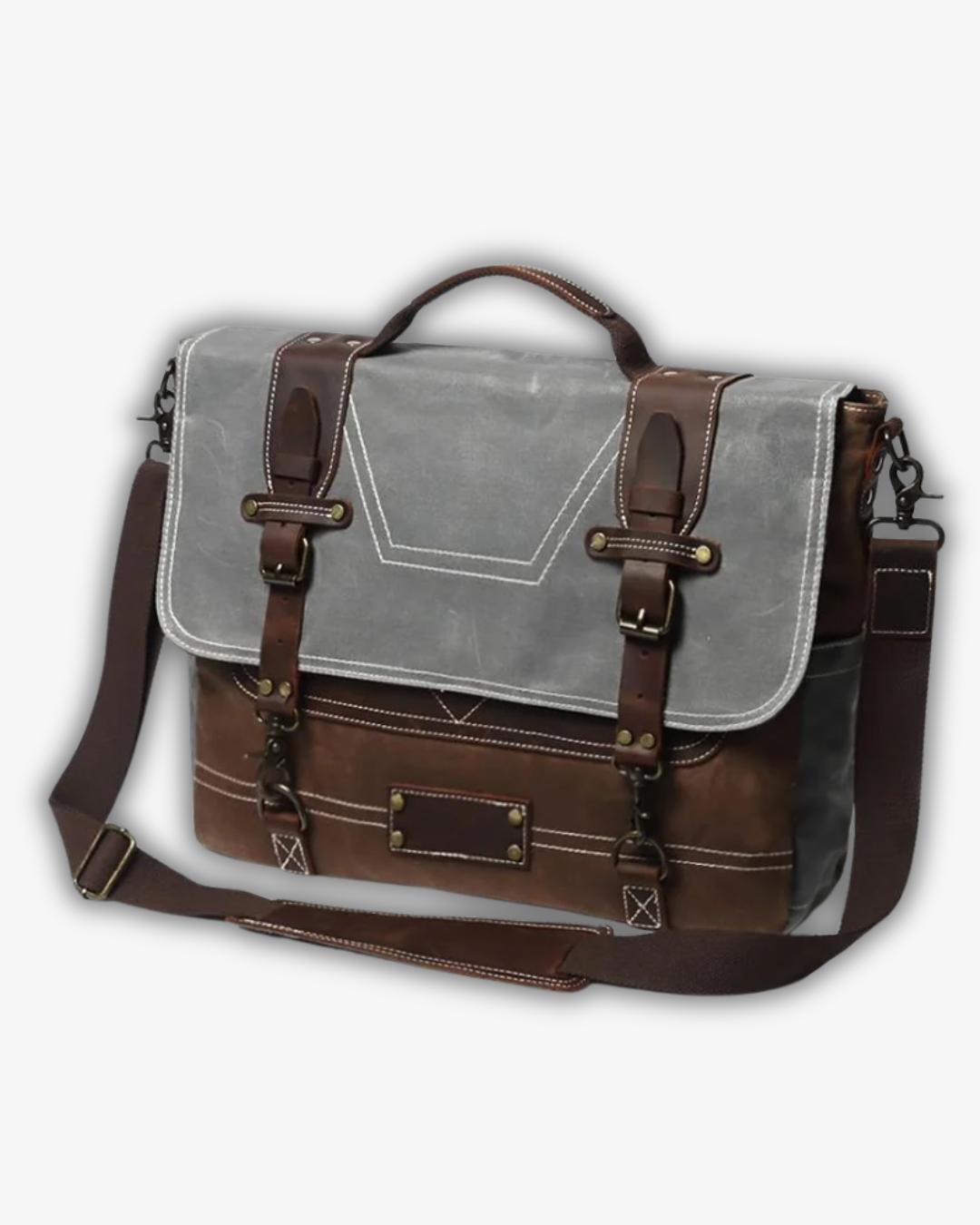 Vintage Canvas Laptop Messenger Bag – Waterproof, 15.7" Work Satchel