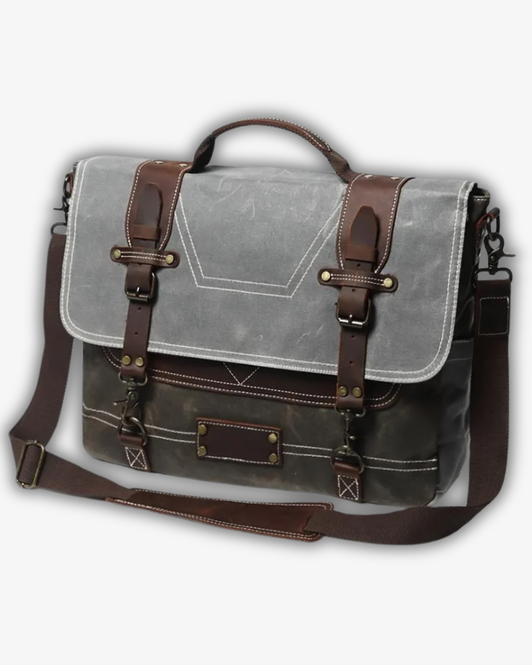 Vintage Canvas Laptop Messenger Bag – Waterproof, 15.7" Work Satchel