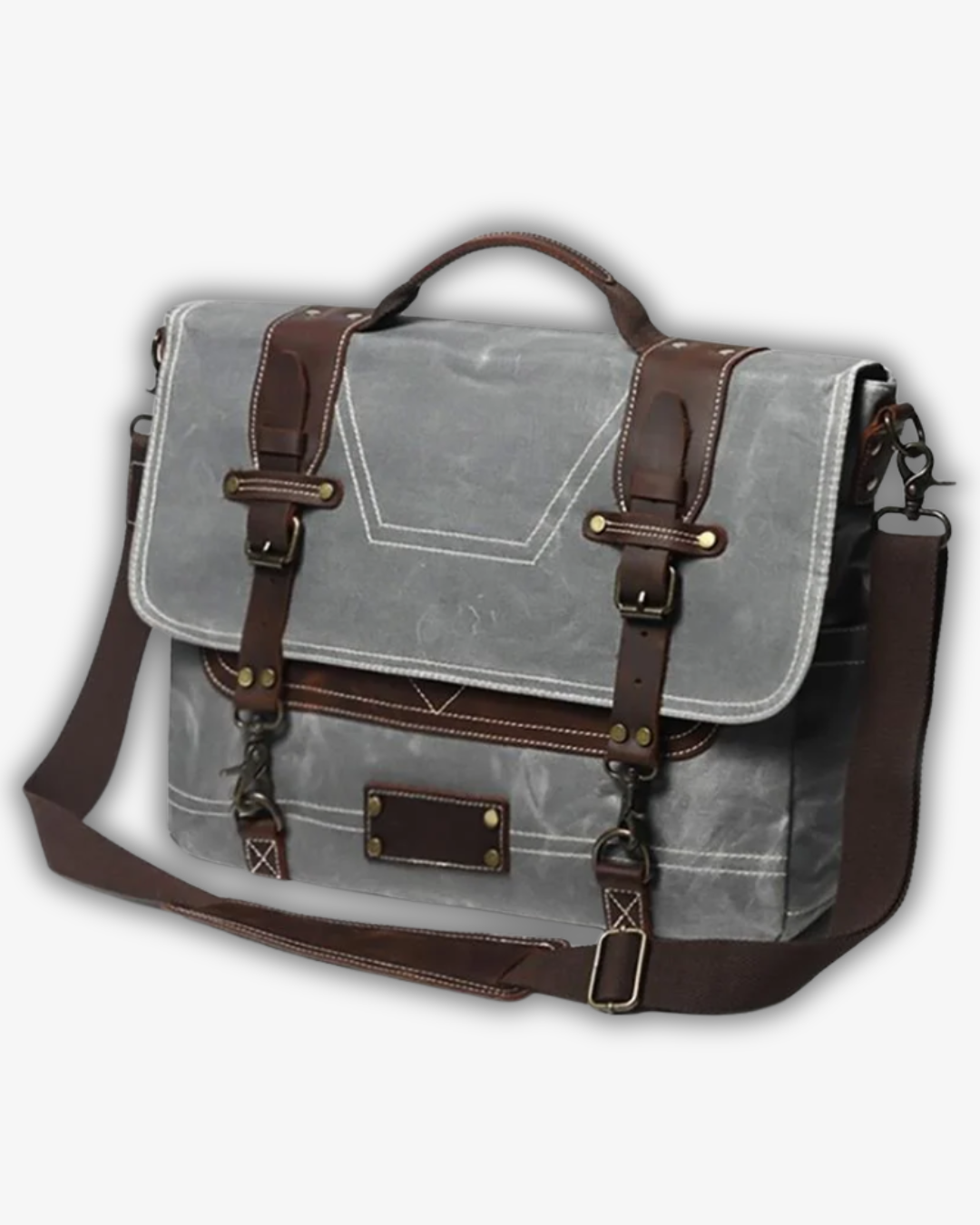 Vintage Canvas Laptop Messenger Bag – Waterproof, 15.7" Work Satchel