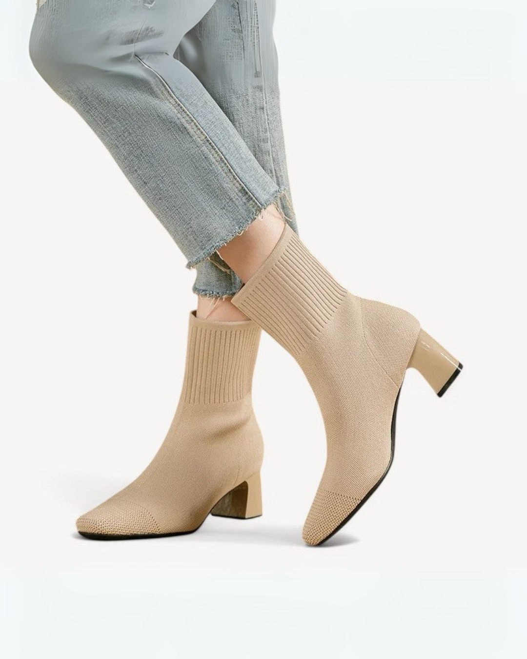 Ingrid | Women's Knit Square-Toe Winter Boots Stretch Sock Fit