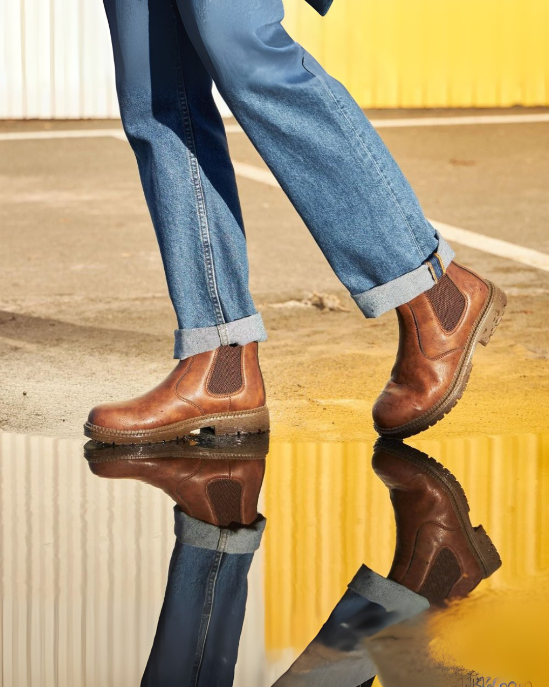 Kairo | Men's Leather Chelsea Winter Boots Slip-On Safety Design