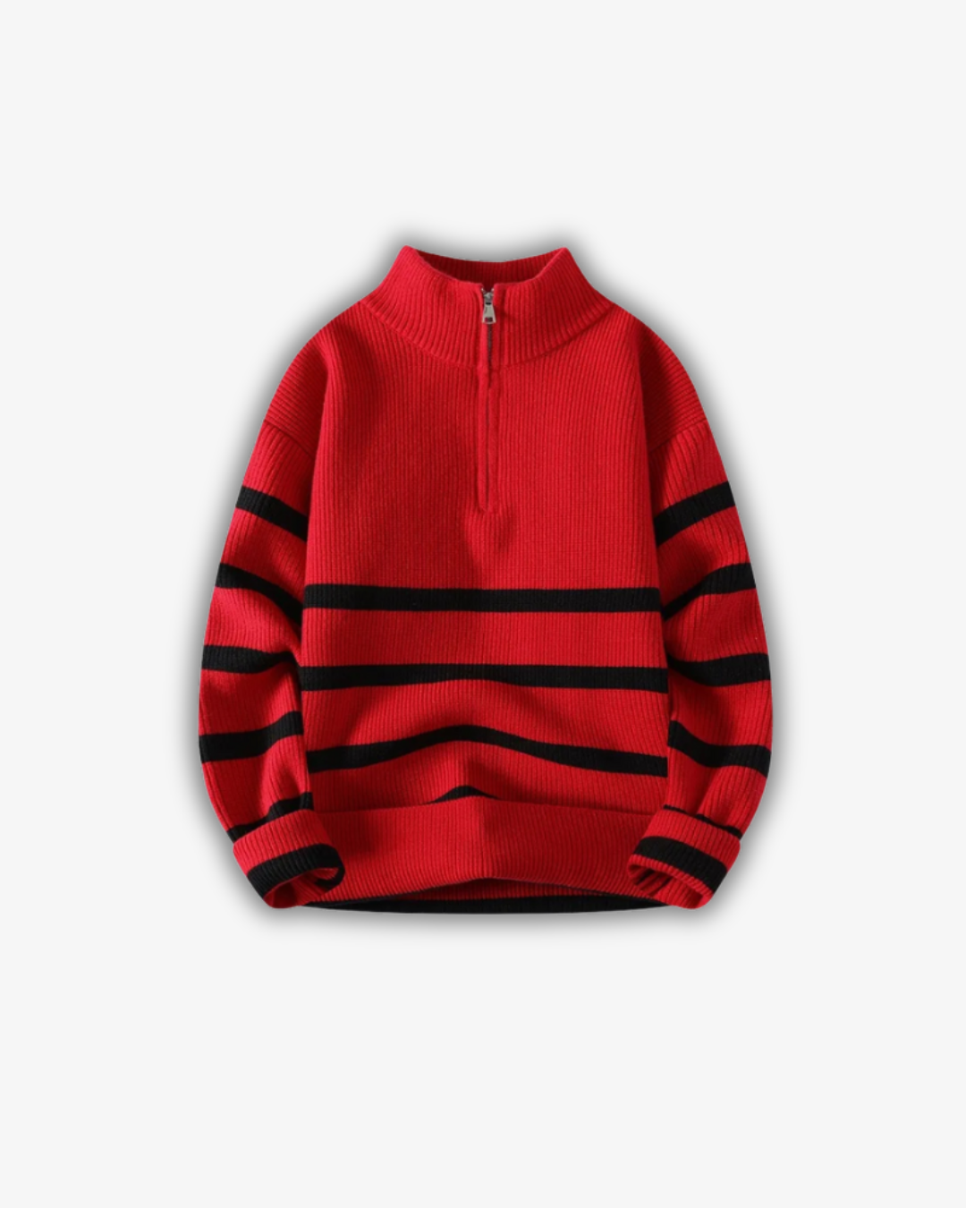 Bryan | Men's Striped Polo Zip Jumper