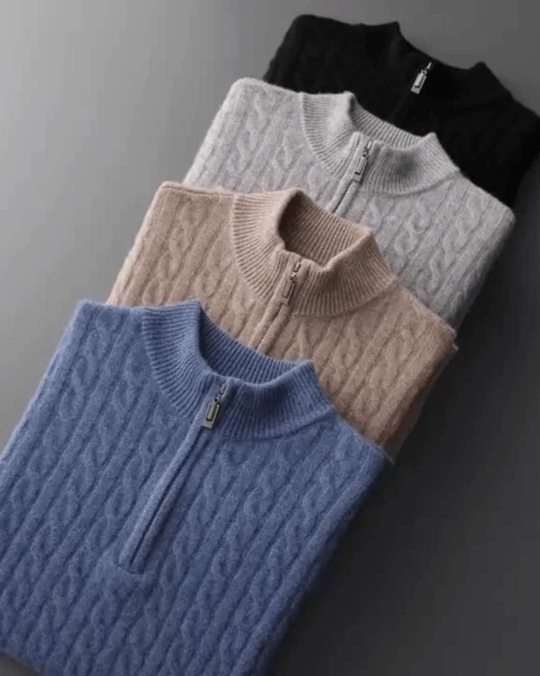 Donato | Men's Wool Zip Neck Jumper