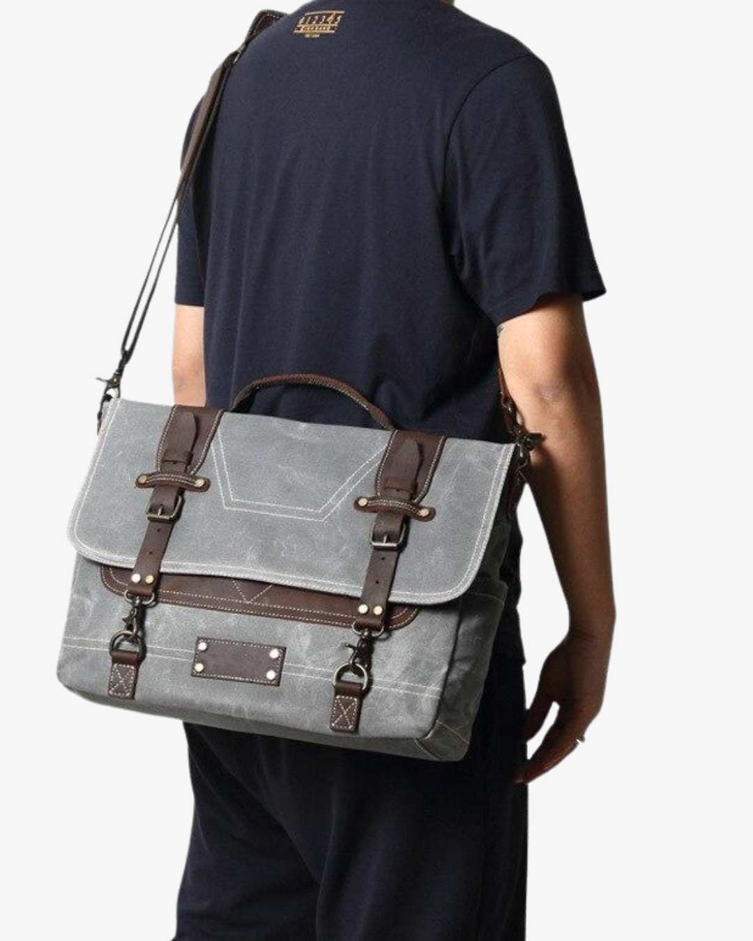 Vintage Canvas Laptop Messenger Bag – Waterproof, 15.7" Work Satchel