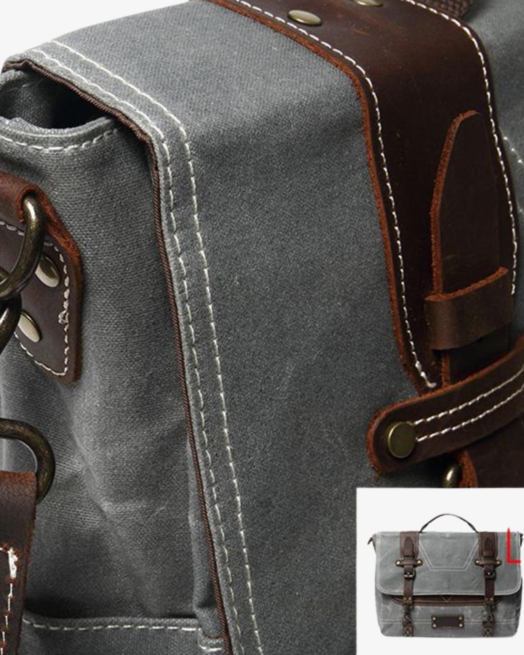Vintage Canvas Laptop Messenger Bag – Waterproof, 15.7" Work Satchel