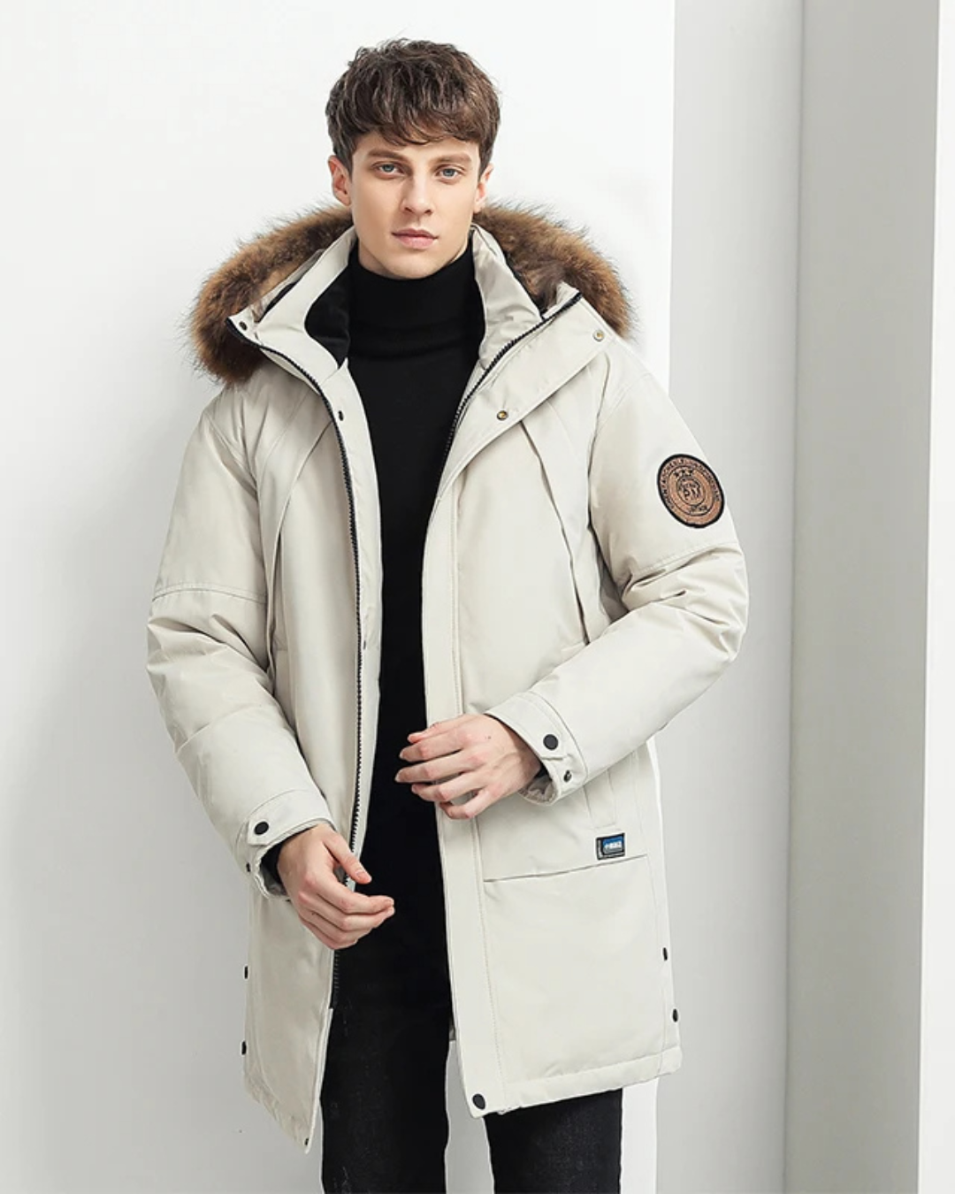 Andrew | Men's Parka Jacket Relaxed Fit Faux Fur Hood
