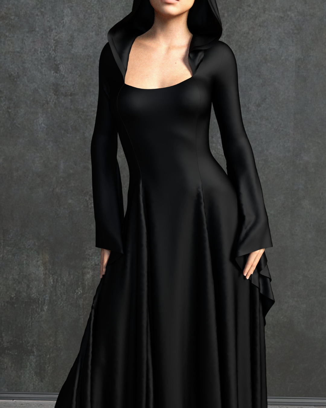 Isadhora | Women's Just Black Witcher Halloween Long Dress