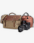 Men’s Vintage Camera Messenger Bag – Waxed Canvas Laptop Satchel 14'1"