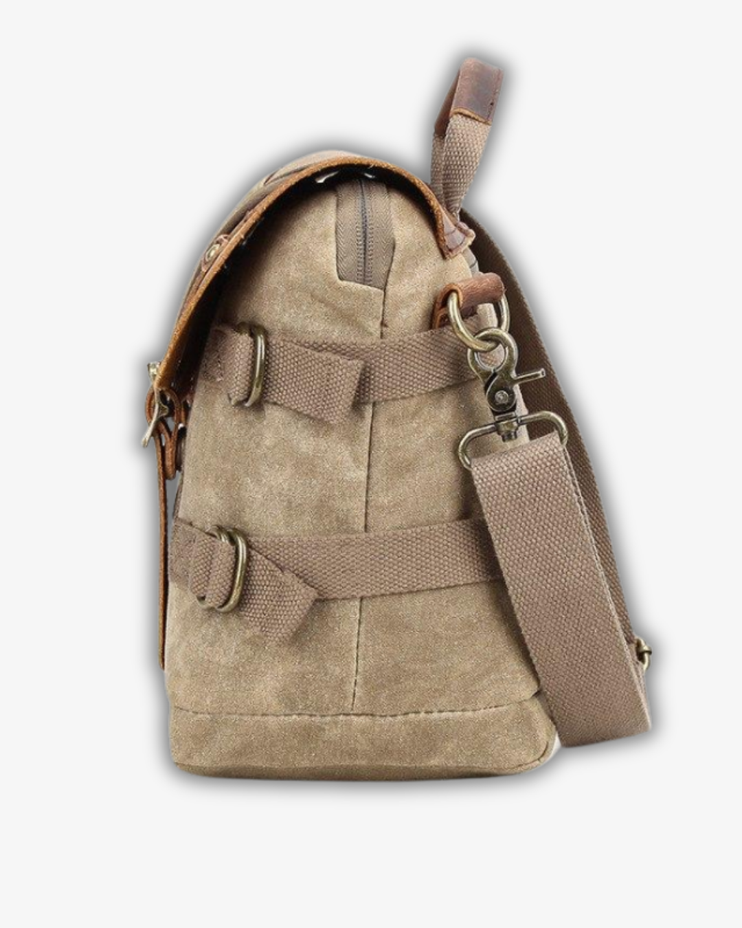 Men’s Vintage Camera Messenger Bag – Waxed Canvas Laptop Satchel 14'1"