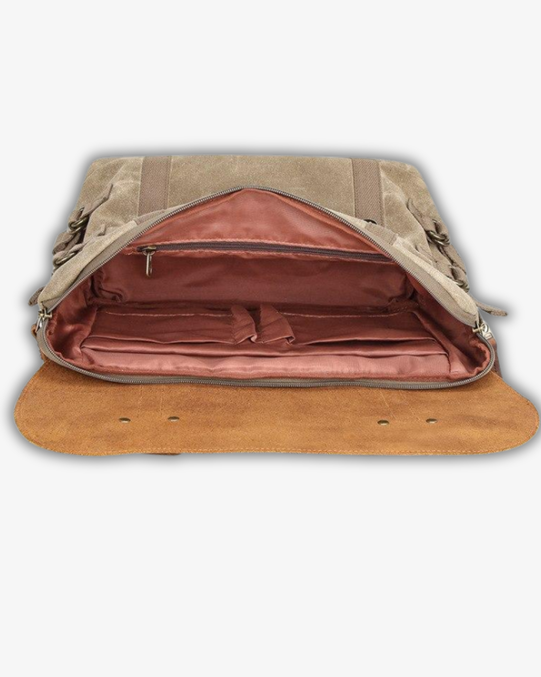 Men’s Vintage Camera Messenger Bag – Waxed Canvas Laptop Satchel 14'1"